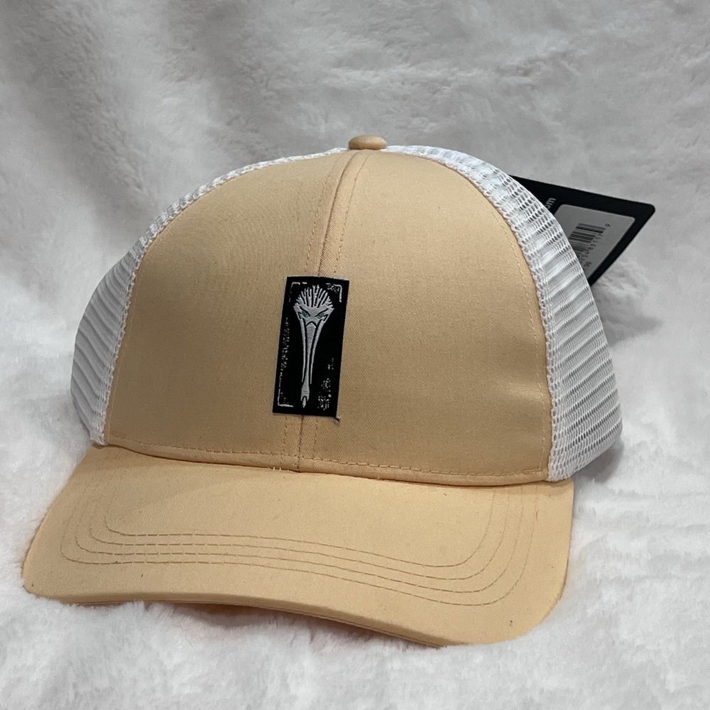 NWT Mad Pelican Yellow Logo Mesh Trucker Snapback Cap Hat Beach Bar Florida Salt